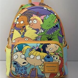Nickelodeon Loungefly mini backpack. Nick 90’s theme.